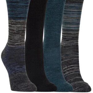 4 Pairs Kirkland Signature Women Ladies Extra Fine Merino Wool Blend Crew Socks